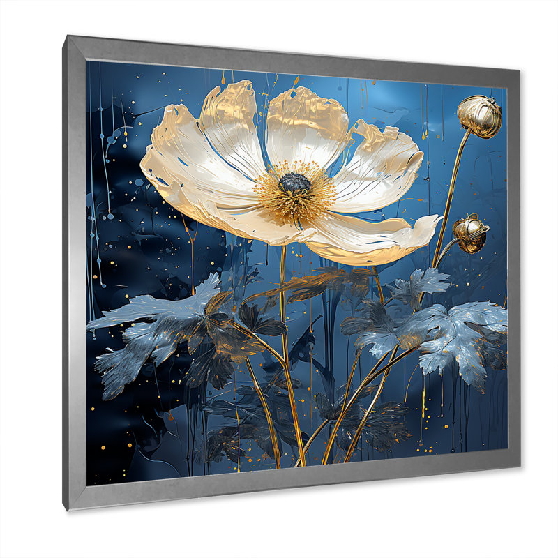 Ranunculus, fleurs sur toile, H 36 po x l 36 po x P 1,5 po, Cadre simple argenté