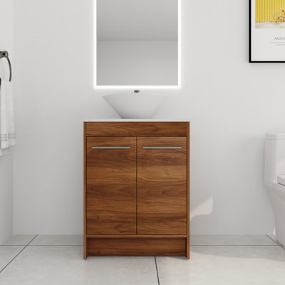 24'' Single Freestanding Bathroom Vanity with Ceramic Top