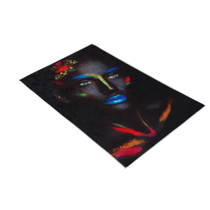 Stylish Woven Carpet (4 x 6 ft), 100% Polyester, 0.4 in Pile Height | Antibacterial, Non-Slip Underside | Machine Washable, 3D Digital Printing | Perfect for Living Room, Bedroom, and Home Decor