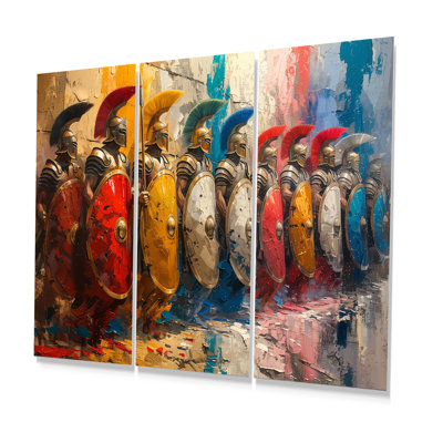 Multicolore Greek Warriors - Ensemble de décoration murale armée