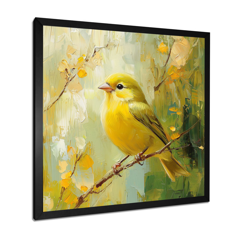 Oiseau pinson dans la brise de forêt I - oiseau, art mural, Reproduction encadrée d'une seule photo, Noir, noir, noir, noir