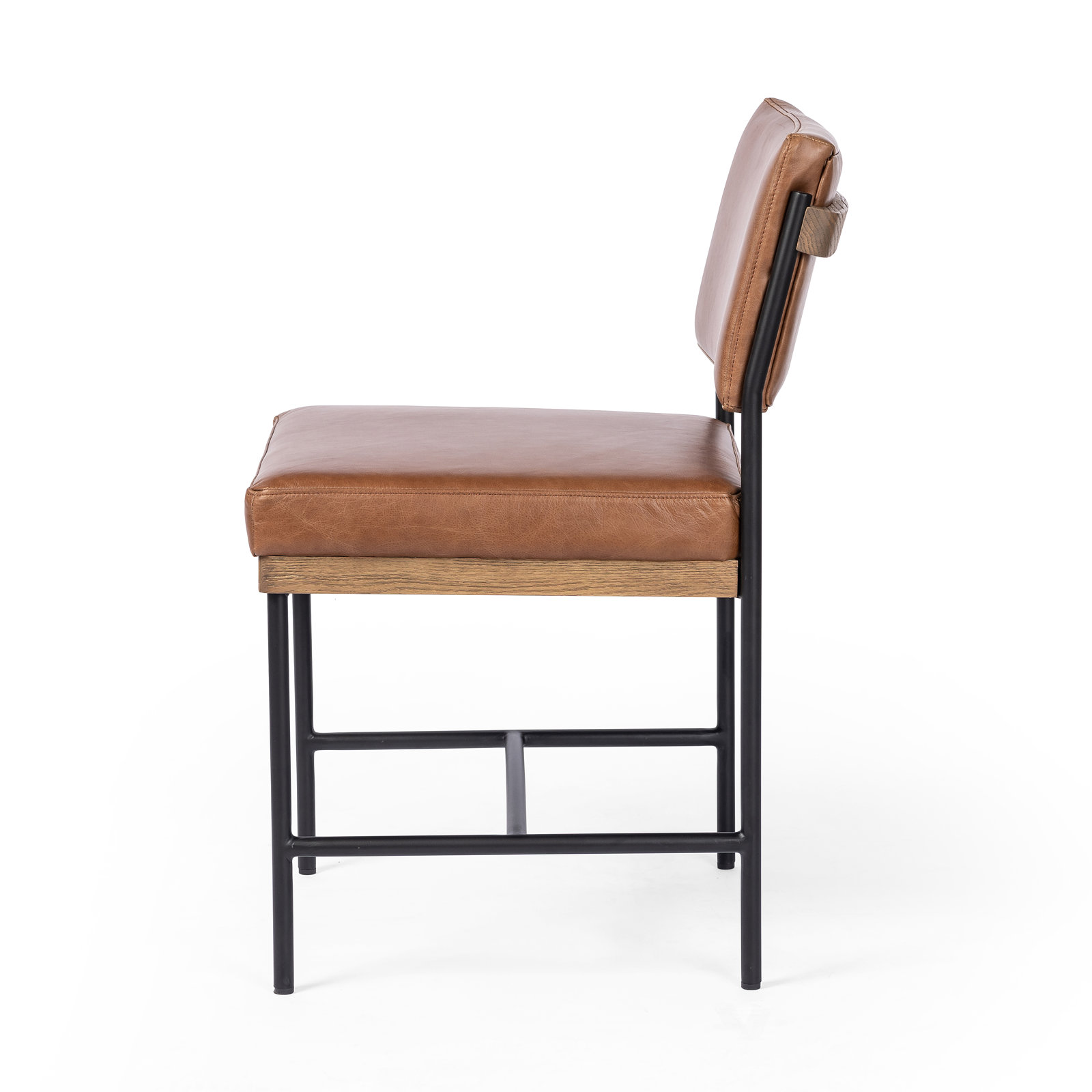 Popovich Genuine Leather Dining Chair, Sonoma Chestnut