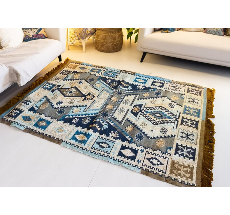 Castra Geometric Hand Woven Indoor / Outdoor Area Rug, Rectangle 120 x 180cm