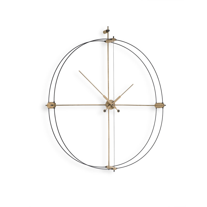 Delmori Wall Clock, Black/Oak