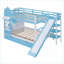 Full Over Full Pinewood Bunk Bed With Slide Storage, No Box Spring Needed, 400LBS Per Bed, Blue For Bedroom
