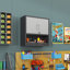 Armoire de rangement murale en métal avec porte verrouillable et 1 tablette 1 tiroir ouvert pour garage, entrepôt, assemblage requis