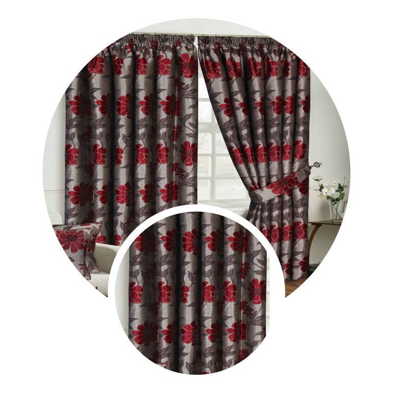 Mequon Room Darkening Curtain Pair, Red, 117 W x 228 D cm