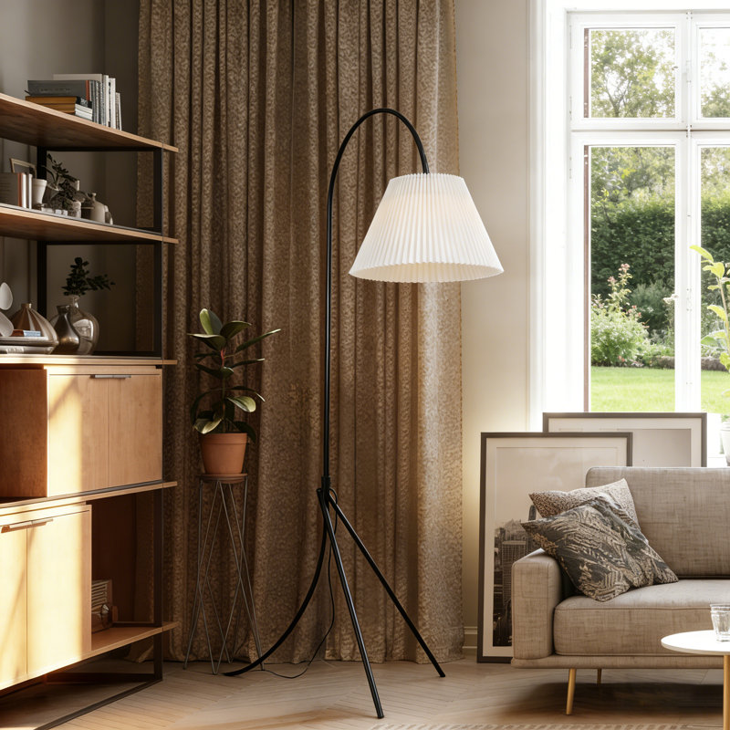 Lampe sur pied arquée 72,5 po, Noir