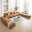 Canapé modulaire en U avec rangement, canapé 10 places en similicuir, grand canapé confortable, grand canapé pour grand espace, maison, bureau, brun clair