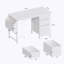 Bureau de 47,3 po avec prise de courant, 3 tiroirs, poche latérale, bureau d'étude facile à assembler, cadre stable et réversible pour bureau à domicile, bureau d'ordinateur de société, table de jeu, coiffeuse