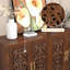 Buffet 48 po à portes creuses sculptées, armoire de rangement moderne avec 4 portes, armoire d'appoint pour le salon, la salle à manger et la cuisine-111138047