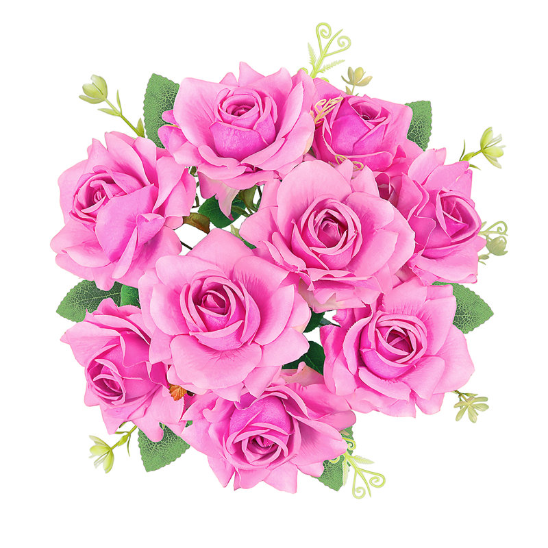 Bouquet de tiges de roses artificielles gardénia, Rose millennial