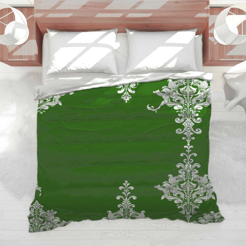 Édredon en damas vert, King
