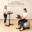 Adjustable Height Solid Wood Iron Computer Desk-961096346