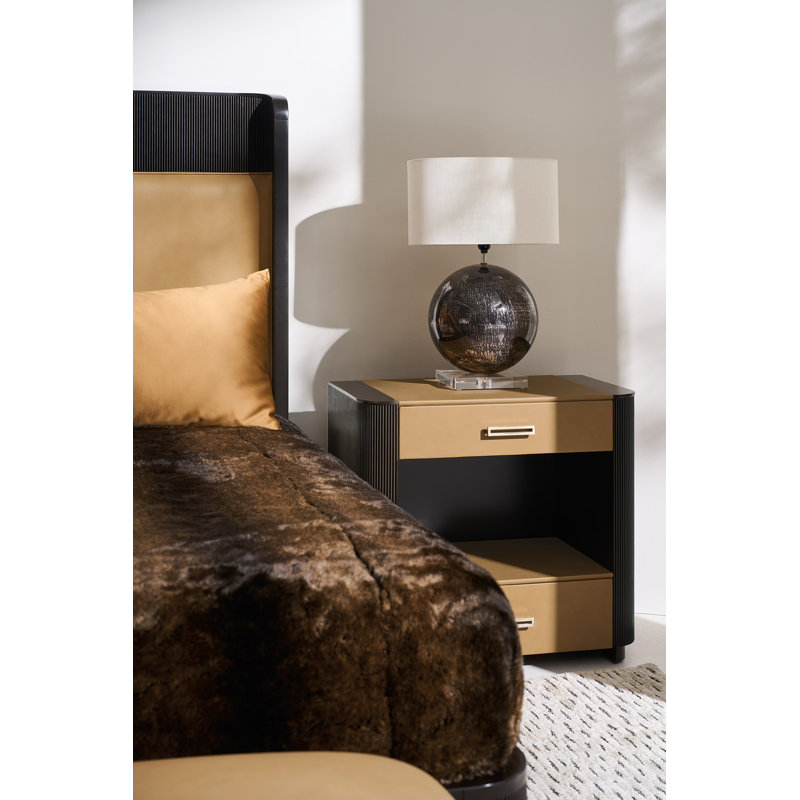 Fall In Love Leather Wingback Bed, Queen