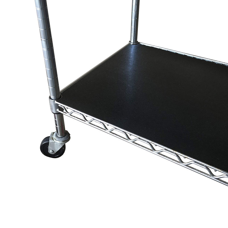 Black Vinyl Anti-Slip Shelf Liners for Wire Racks, Set of 4