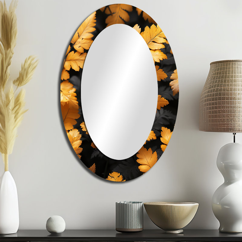 Miroir mural ovale sur fond gris, 36 po x 24 po