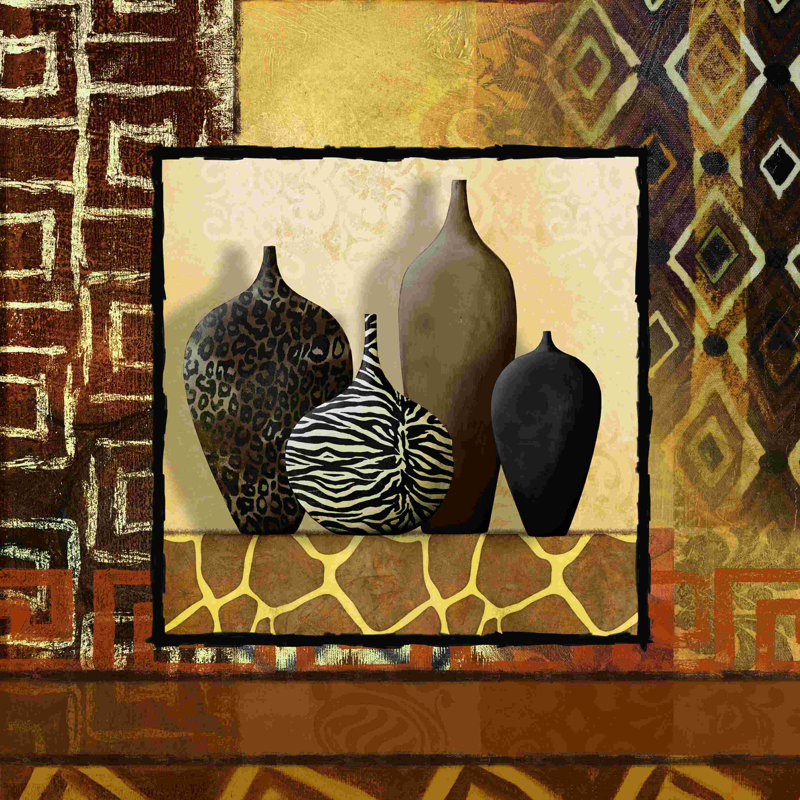 " Safari Shaped Pattern Pots ", 36" H x 36" W  