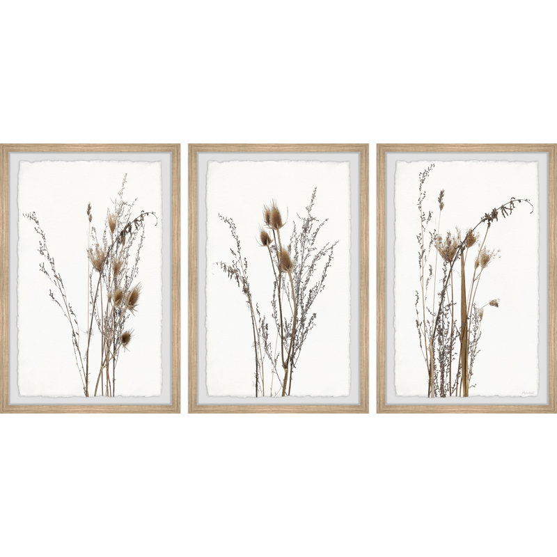 Triptyque brun, H 24 po x l 16 po