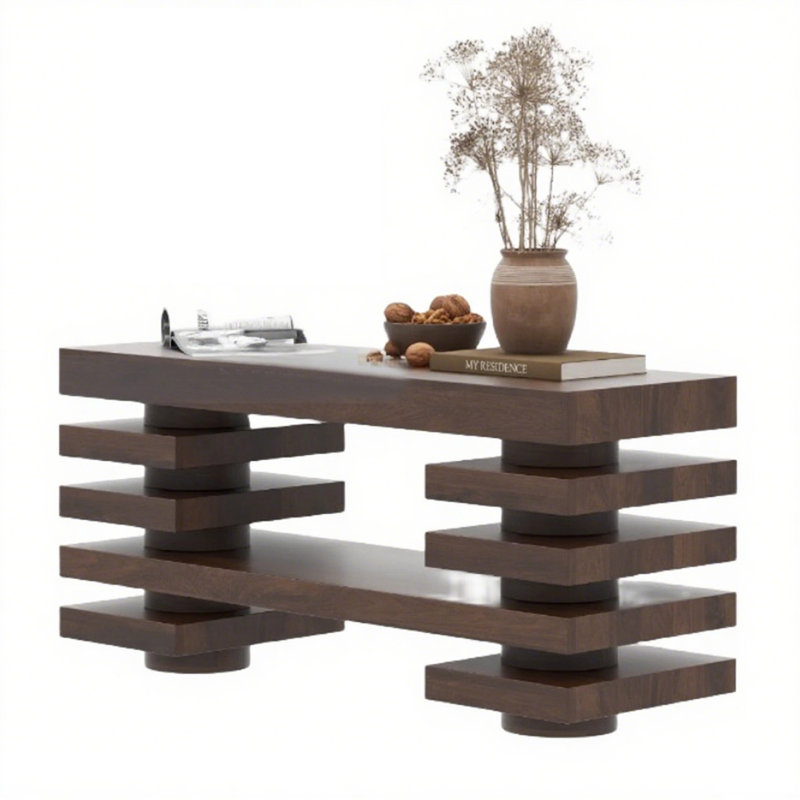 Retro Minimalist Console Table, 33.46" H x 55.12" W x 15.75" D