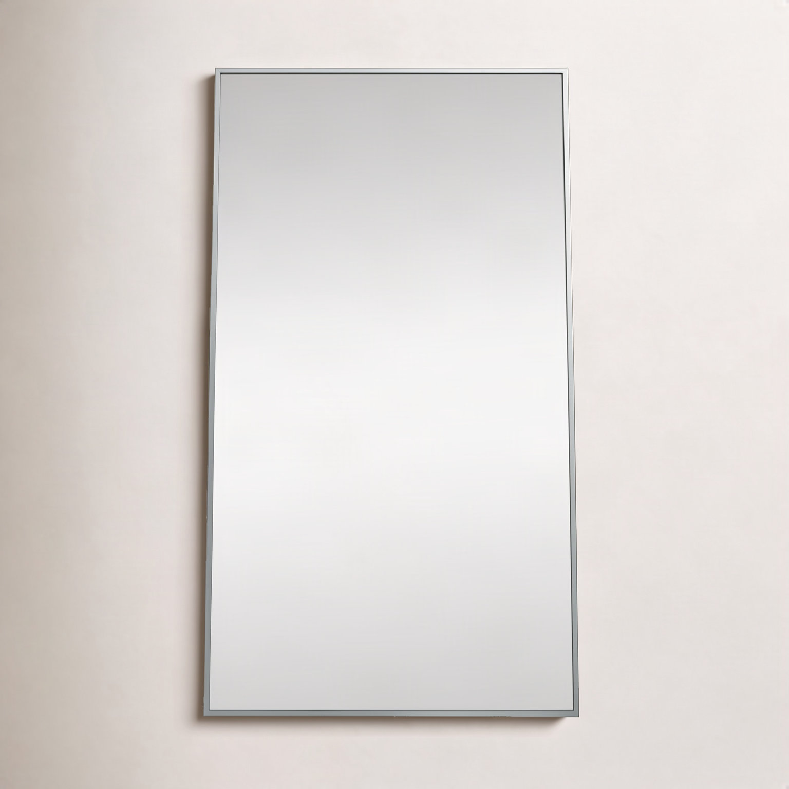 Sabine Metal Rectangle Floor Mirror, 60" x 36", Silver