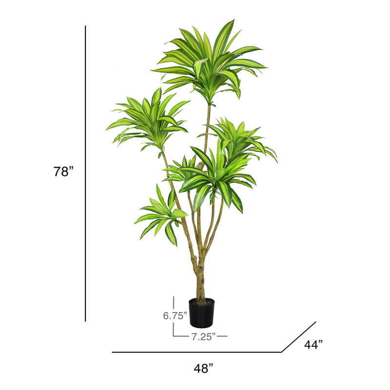 78" Artificial Dracaena Tree in Pot
