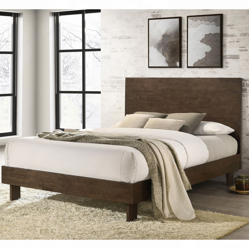 Platform Panel Bed with Natural Elegance and Sturdy Construction for Modern Bedrooms