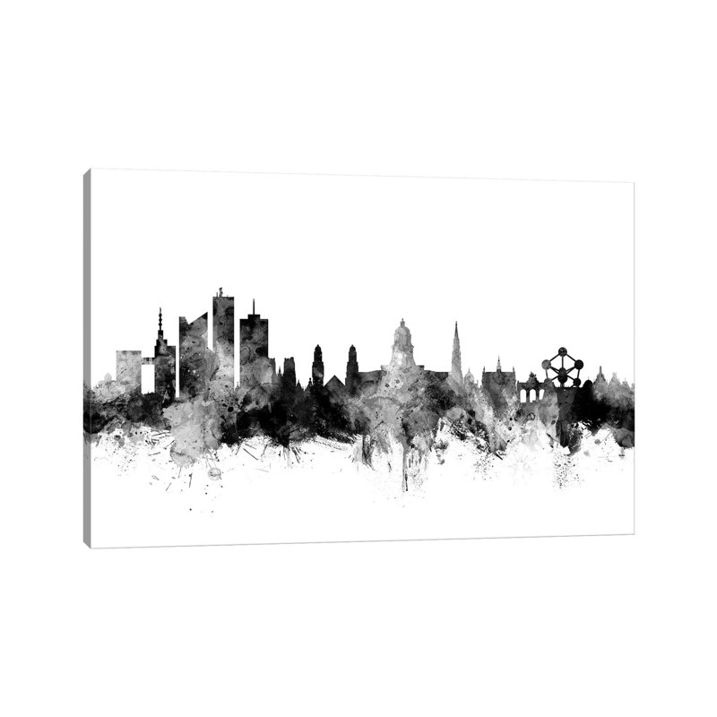 Brussels, Belgium In Black & White by Michael Tompsett - Wrapped Canvas Gallery-Wrapped Canvas Giclée