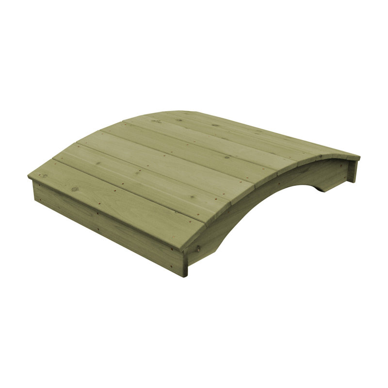 Pont de jardin en planches de cèdre Keystone Amish Co., 91 cm x 122 cm, teinture feuille de tilleul, 3 pi x 4 pi
