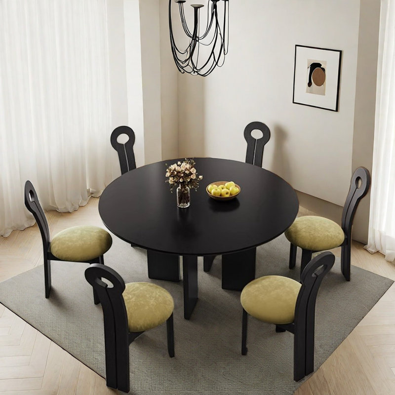 Table et chaises vintage rétro de style crème, H 29,5 po x L 51,1 po x l 51,1 po, 7