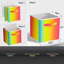 Ensemble de 6 cubes de rangement pliables de 11 po avec poignées, colorés-126677911