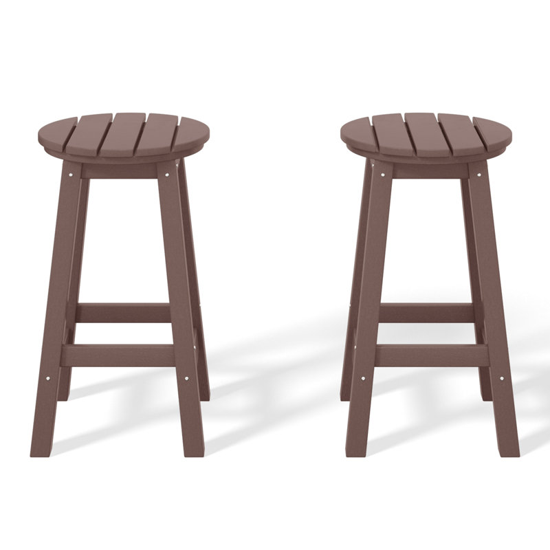 Tabouret de comptoir rond 24 po Laguna, Brun foncé