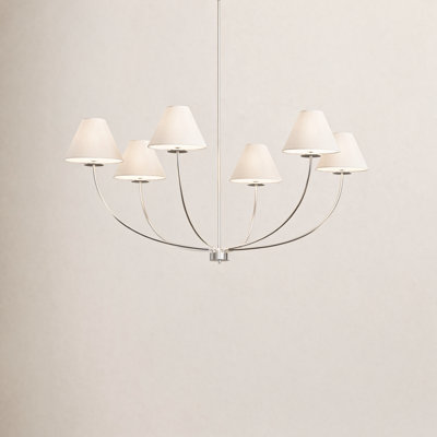 6-Light Dimmable Chandelier with Adjustable Length
