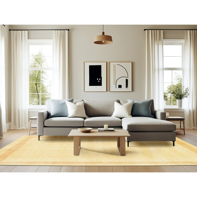 Tapis beige contemporain, Rectangle 6 pi x 9 pi