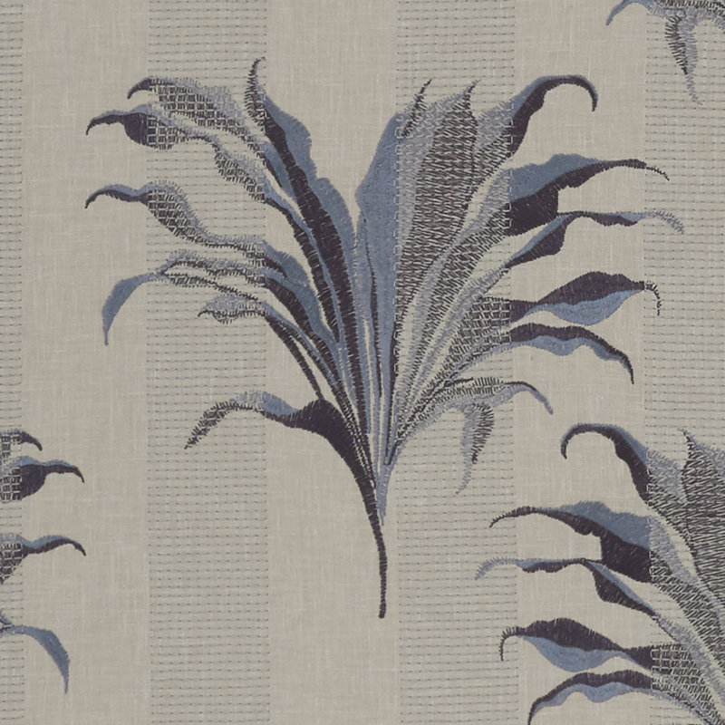 Exotica Palma Fabric, Denim/Midnight