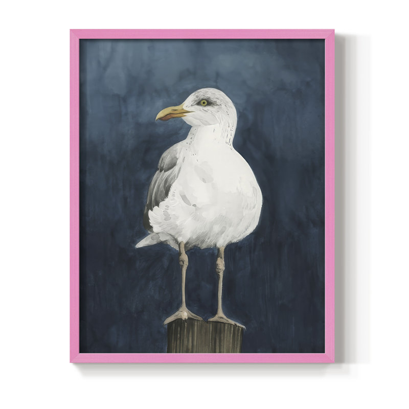 Reproduction encadrée Night Gull II - bois massif, H 21 po x l 17 po, Rose