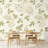Elegant Leaf Subtle Green and Beige Foliage Pattern-100669436