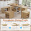 Ensemble de table de coin-repas extensible avec bancs et tabourets de rangement, ensemble de table de salle à manger de coin 6 pièces