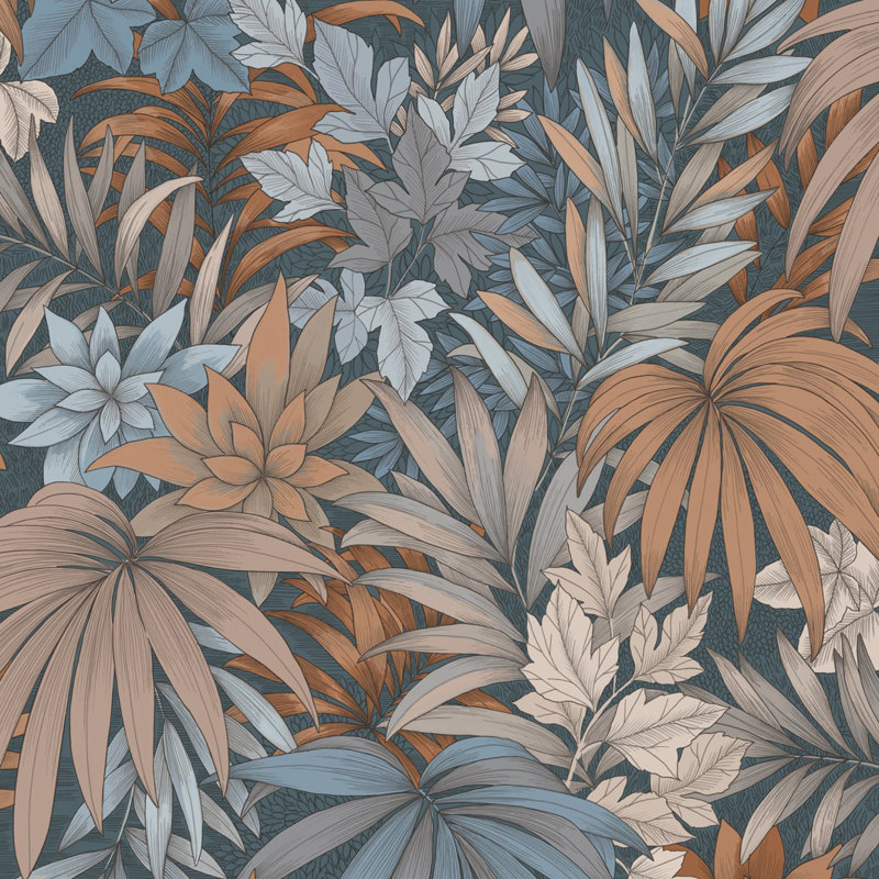 Papier peint bleu foncé Allure Jungle, Marine