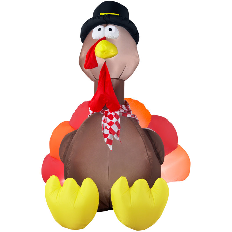 6 ft Inflatable Turkey with Lights for Thanksgiving