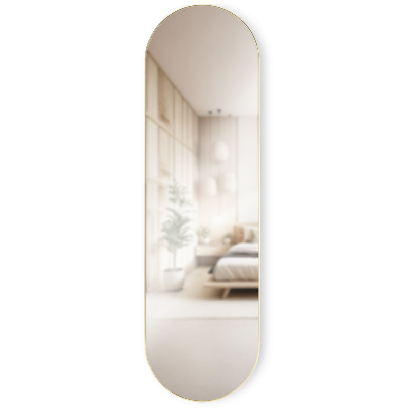 Hazeleen Hubba Pill Mirror 62X18 Brass, Brass