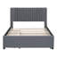 Lit plateforme tapissier avec 2 tiroirs et 1 lit gigogne, taille classique-1959891560