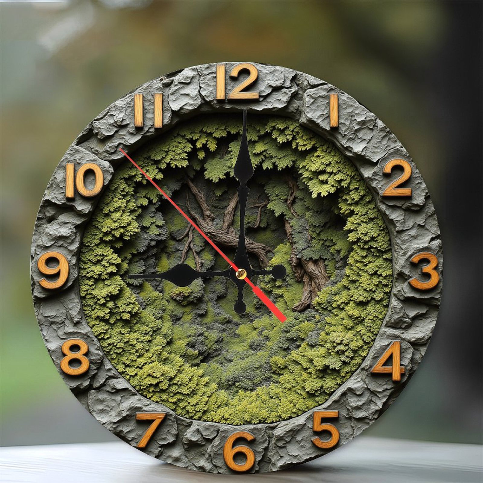 Union Rustic Stone Moss Forest Wall Clock - Wayfair Canada