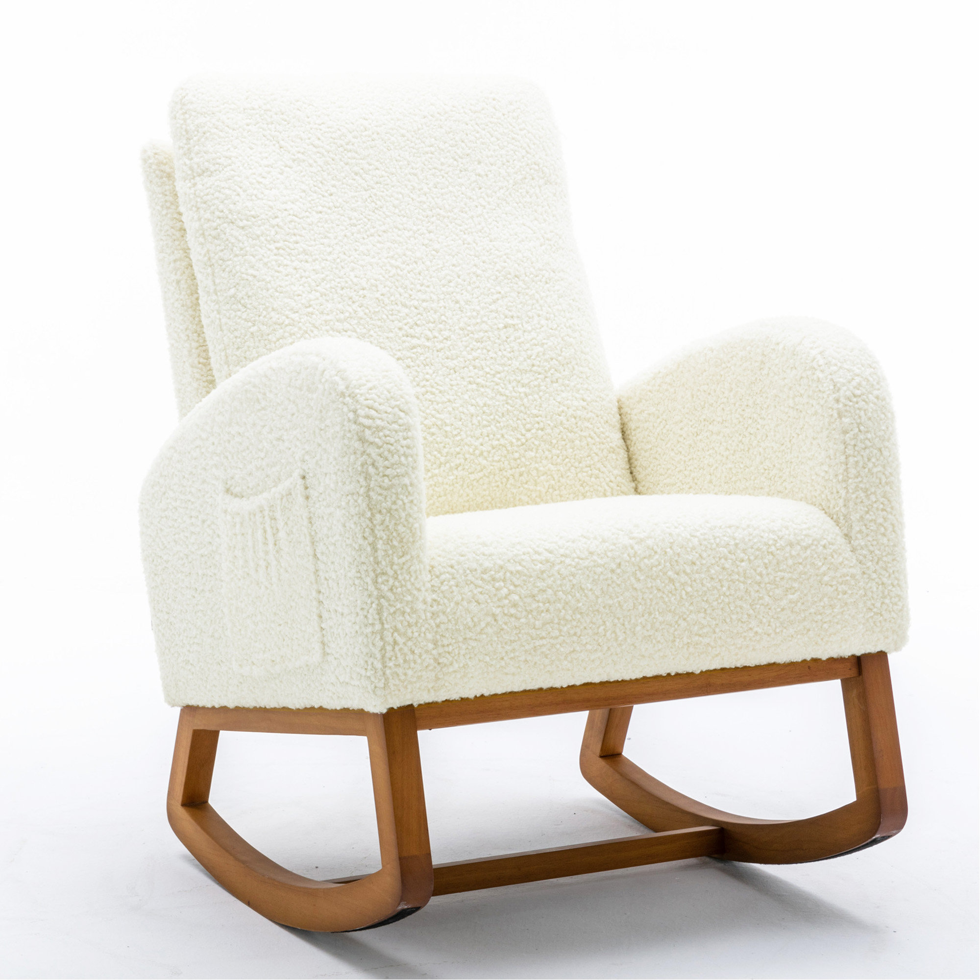 Isabelle & Max™ Rocking Chair With Wood Legs And Side Pocket, Ideal For ...