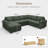 Abramson U-shaped Modular Corduroy Sectional Sofa With Storage Ottoman Green-1460438336-1460438341