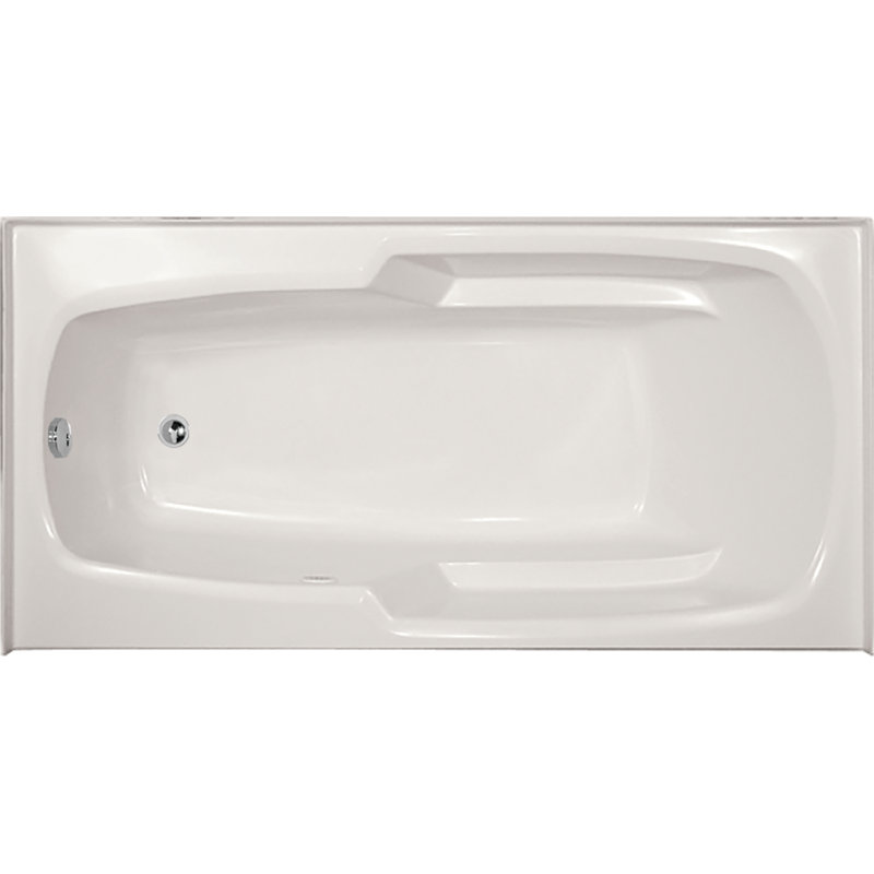 Entre 60'' x 32'' Soaking Fiberglass Bathtub, White, Polished Nickel