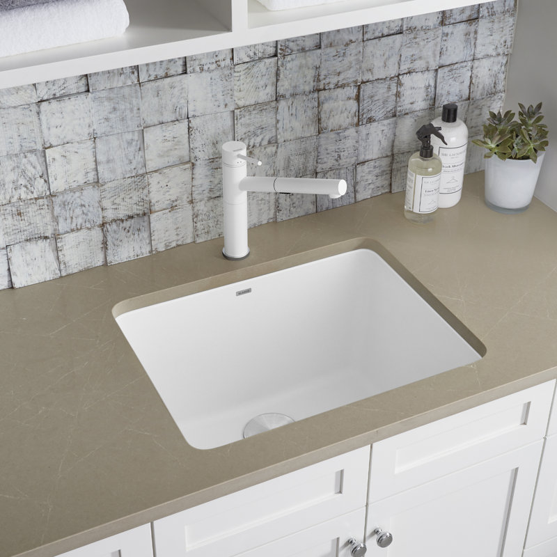 Liven SILGRANIT 25" L x 22" W Drop-In/Undermount Laundry Sink, Café Brown