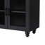 Meuble télé contemporain avec finition noire, pour téléviseurs de 70 po, noyer foncé, armoire ajustable compatible avec 2 tablettes et beaucoup d'espace de rangement