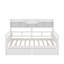 Lit de jour double, support en lattes de bois, avec tablette de chevet et deux tiroirs-1253569700