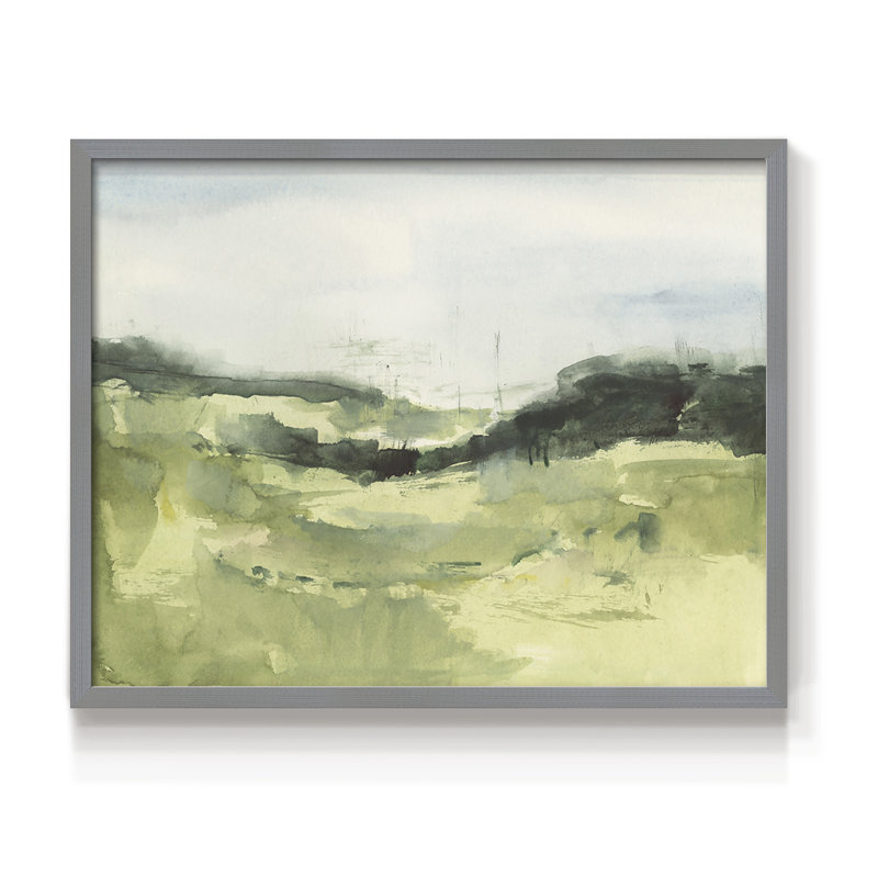 Hill Scramble I - Reproduction encadrée - Restickable, H 8 po x l 10 po, Gris